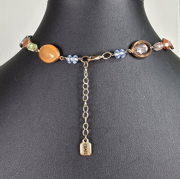 Elegant Chaps Multicolored Gemstone Necklace - Picture 2 of 3